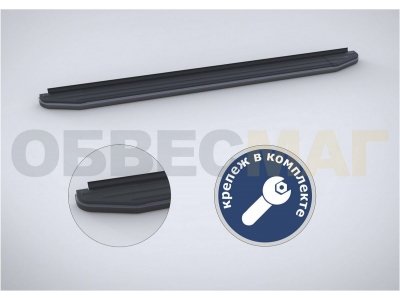 Пороги алюминиевые Rival Black для Volkswagen Amarok 2016-2021