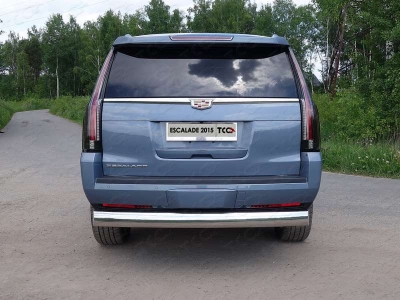 Защита заднего бампера овальная 120х60 мм ТСС для Cadillac Escalade 2015-2021