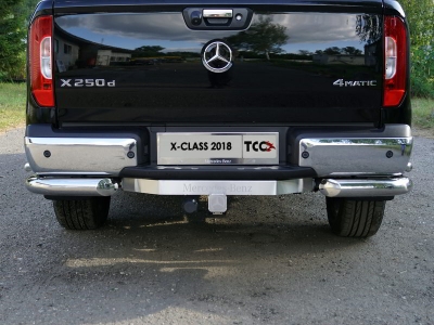 ТСУ Фаркоп ТСС с надписью Mercedes-Benz, шар E нержавеющий для Mercedes-Benz X-Class 2018-2021