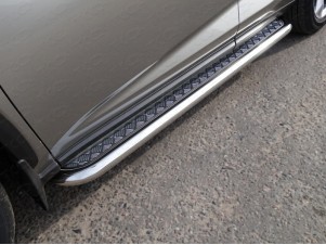 Пороги с площадкой алюминиевый лист 60 мм для Lexus NX № LEXNX17-10